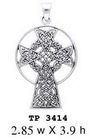 Celtic Knotwork St. Andrews Cross Silver Pendant TP3414 - Jewelry